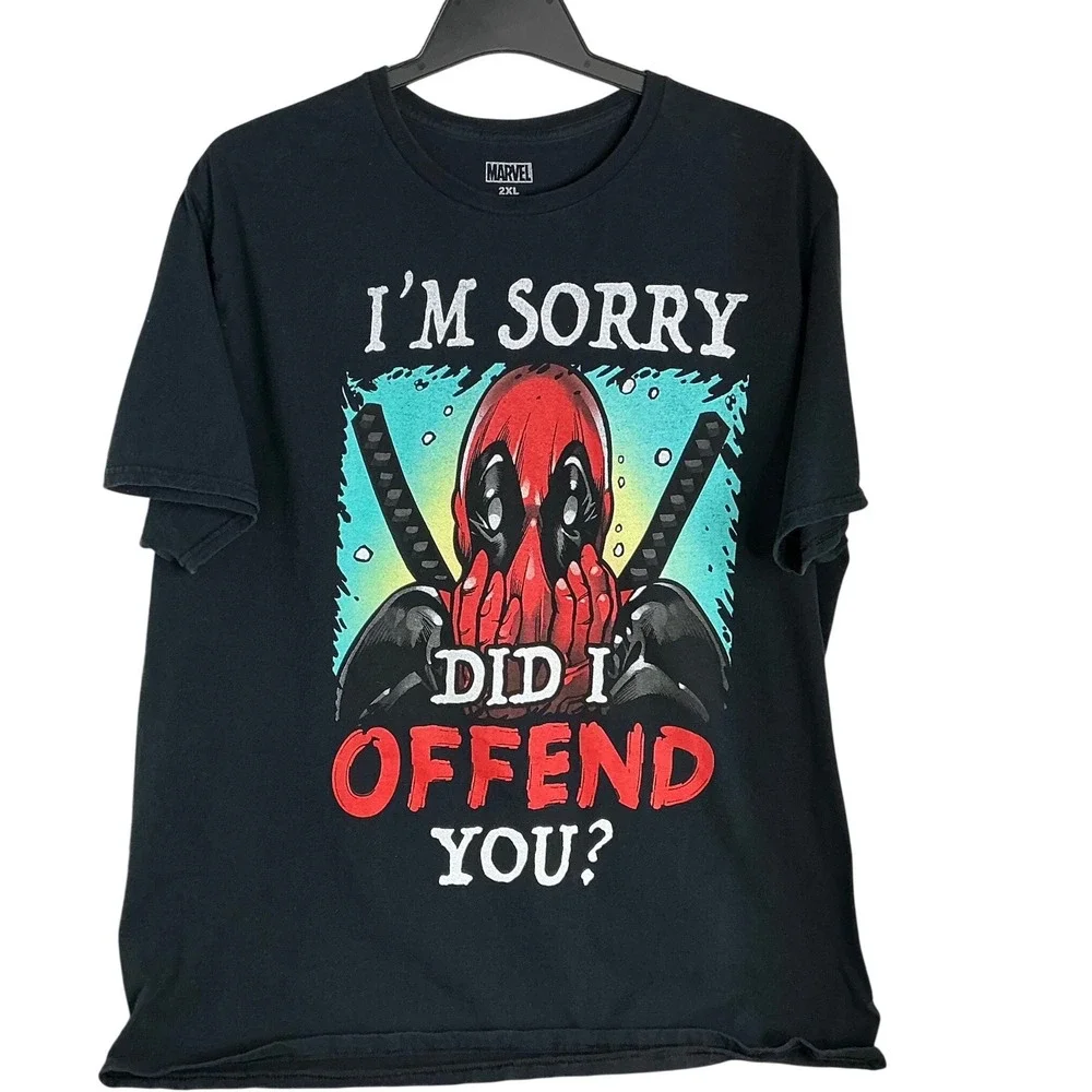 Marvel Deadpool Graphic T-Shirt 2XL Black 